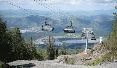 Gif анимация: фуникулёр, Манжерок.