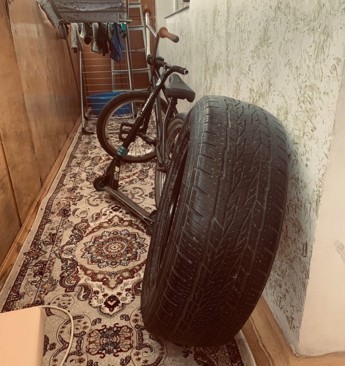 Еще у нас дома теперь есть шина. Не спрашивайте