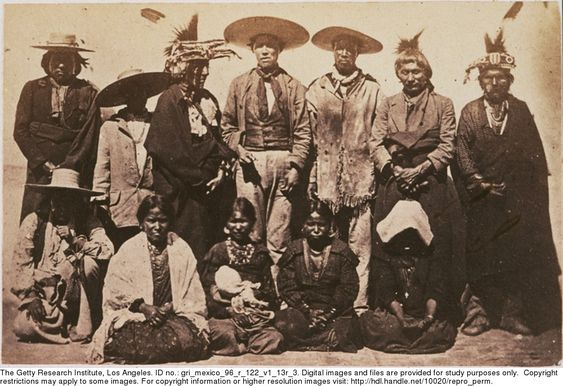 Фото делегации кикапу в город Мехико, 1865 год.