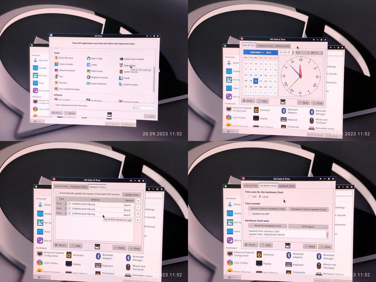 Почему не синхронизируются часы. MX Linux. Linux 23.