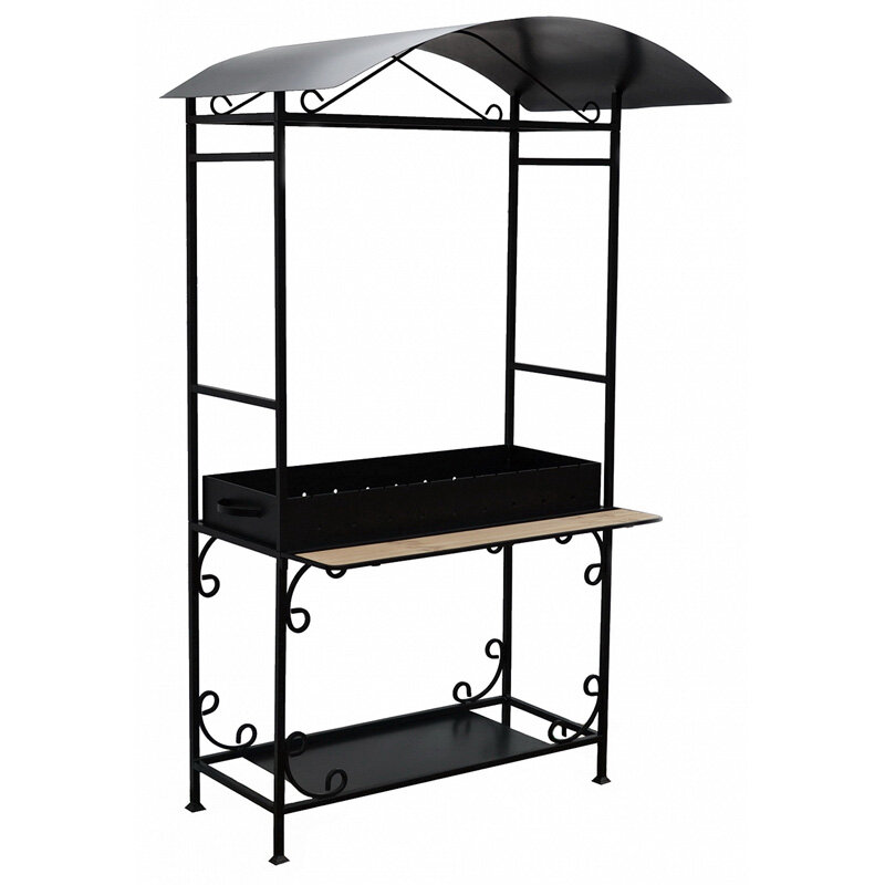 Фото 1 Простая модель мангала с крышей и секцией для горючих материалов.