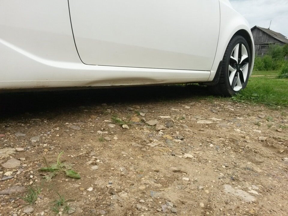 Удаляем вмятину на пороге