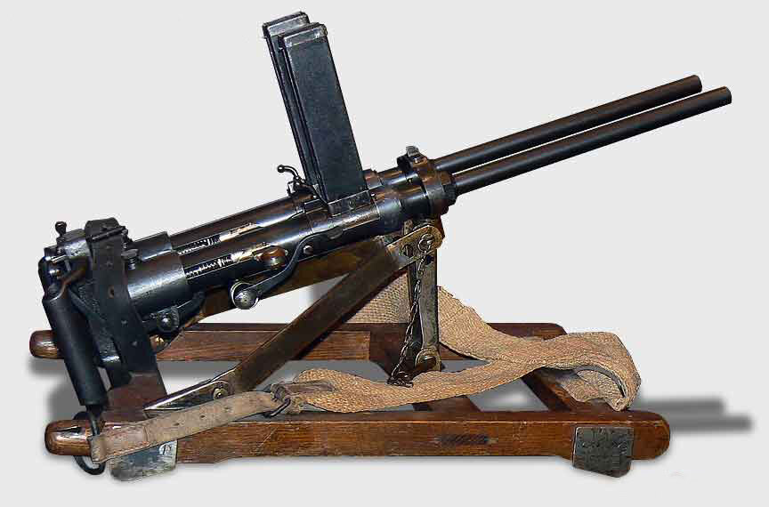 Villar-Perosa M1915 на деревянном станке