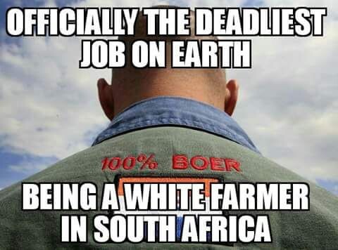 САМОЕ СМЕРТЕЛЬНО ОПАСНОЕ ЗАНЯТИЕ НА ЗЕМЛЕ - БЫТЬ БЕЛЫМ ФЕРМЕРОМ В ЮЖНОЙ АФРИКЕ. Источник: https://www.pinterest.ru/pin/7881368084198758/