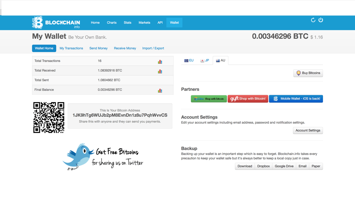 кошелек на  Blockchain.info