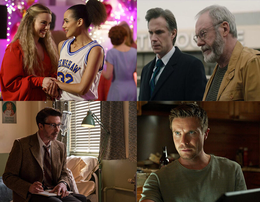 кадры из сериалов: "Четыре свадьбы и одни похороны", "Горячая зона", "Проект "Синяя книга", "Тайная власть"