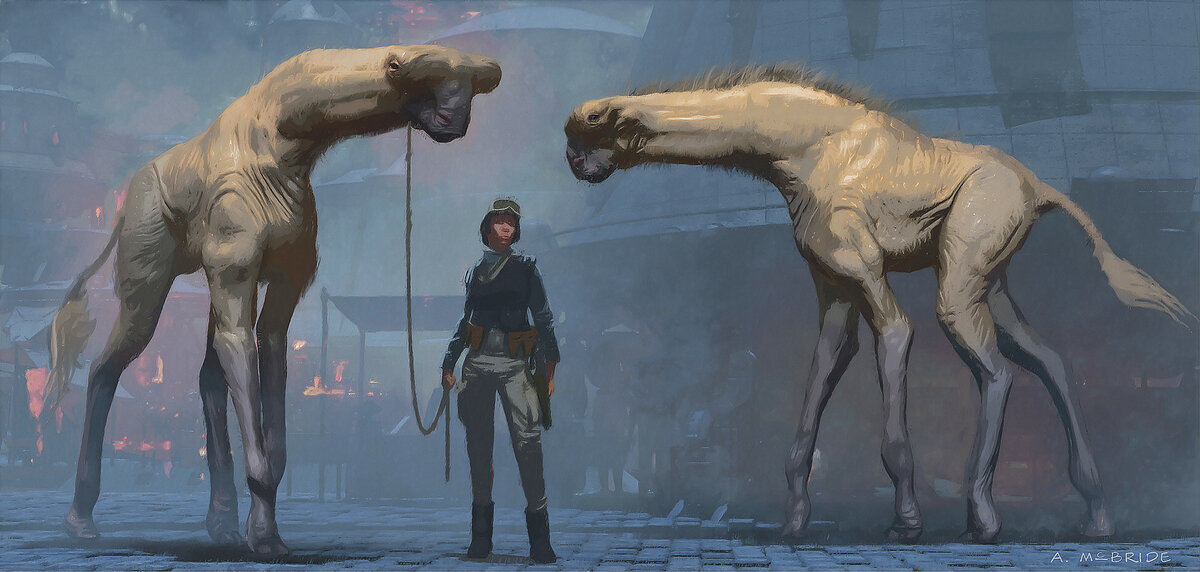 Early Fathier Racehorse concept art © Lucasfilm Ltd. & TM