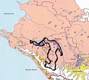 этническая карта Краснодарского края и республики Адыгея, из открытых источников