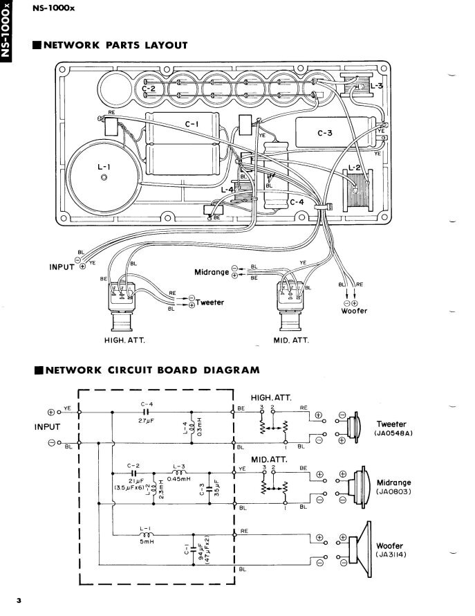 Yamaha ns 1000m схема