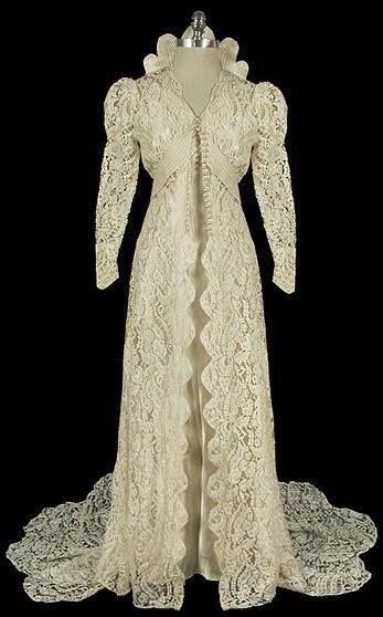 Кружевное свадебное платье 1930х годов