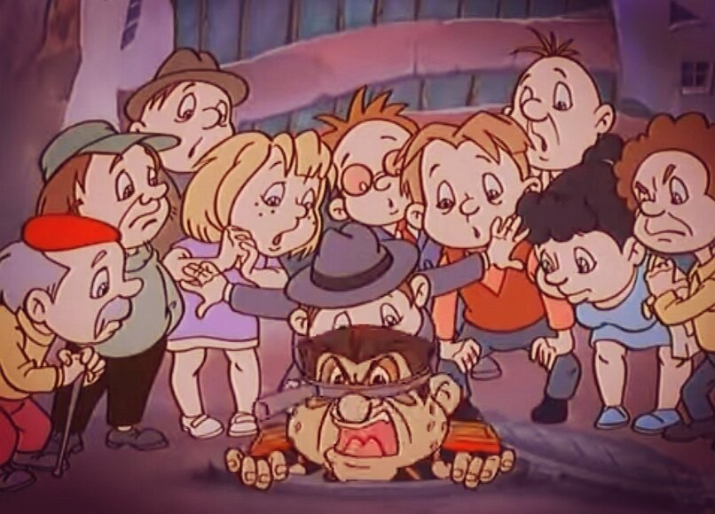 Кадр из мультфильма "Незнайка на Луне" 