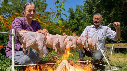 Хрустящая Курица Гриль На Вертеле | Всеми Любимое Блюдо В Деревне