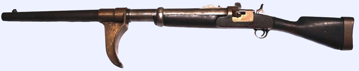 Крепостное ружье Гана калибра 20 мм. Масса его достигала 20,5 кг. Патрон 20,3х95R весил 204 г, из которых на пулю приходилось 128 грамм