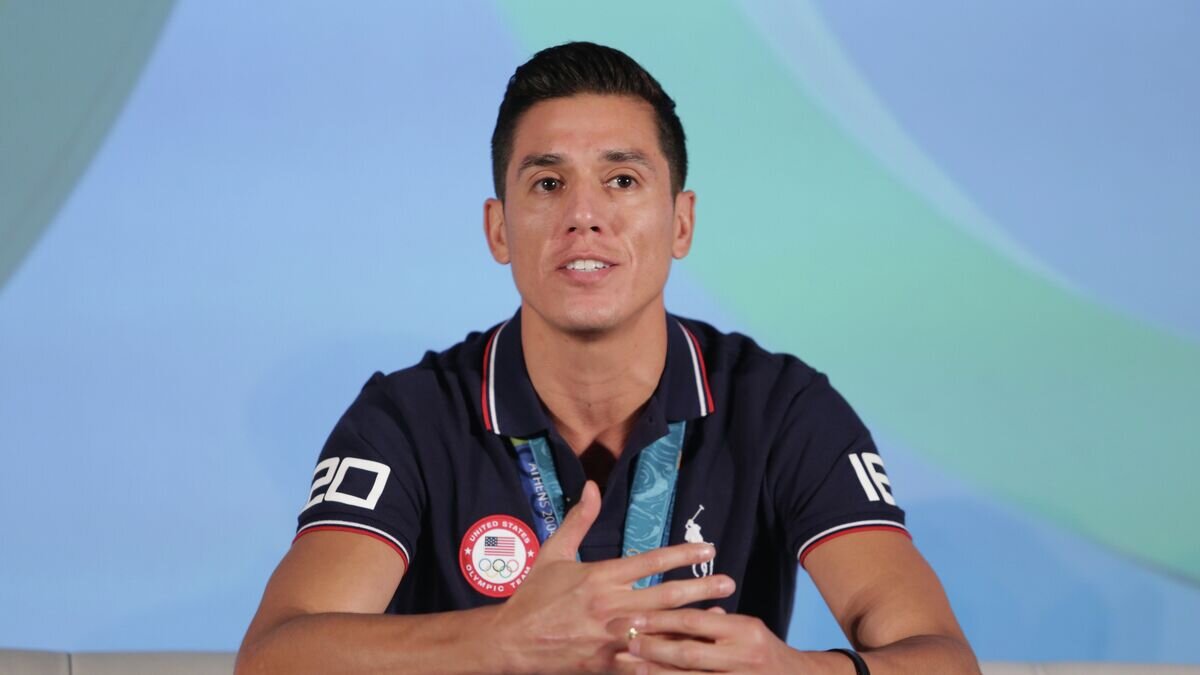    Двукратный олимпийский чемпион по тхэквондо из США Стивен Лопес© AFP 2022 / Jerritt Clark