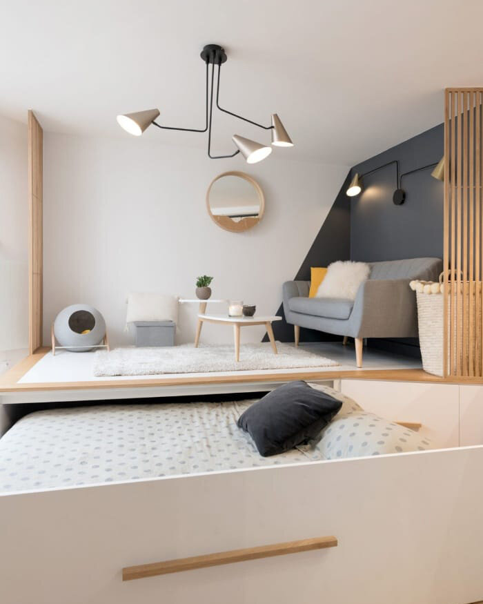 Спальня подиум дизайн