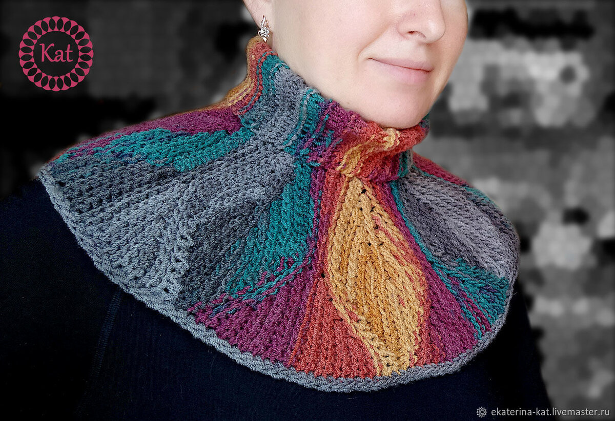 Манишка крючком соединительными столбиками