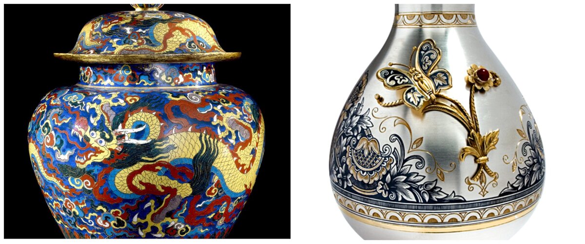Эмалевый кувшин с крышкой, украшенный изображениями драконов и облаков, (1426-1435), Пекин