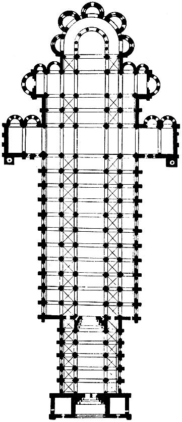 План церкви Клюни III, Франция, 1088-1107