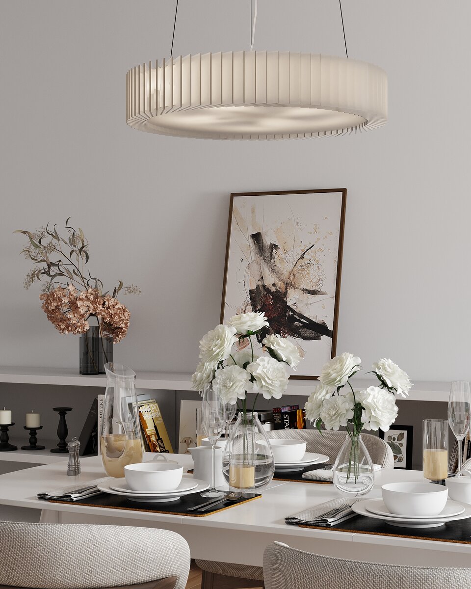 На фото: светильник ROTOR Chandelier white acrylic