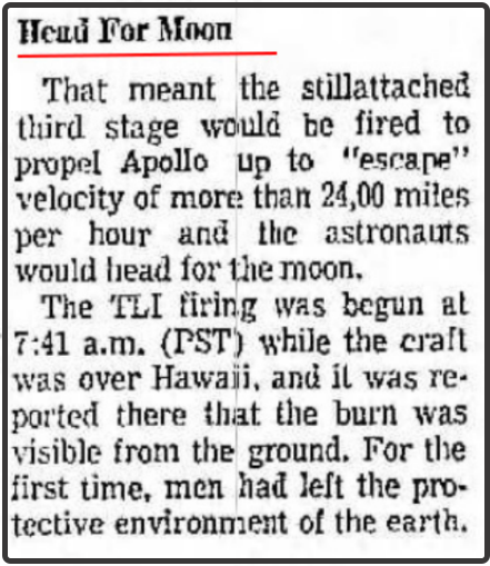 заметка в газете Independent Star News 22 декабря 1968 года