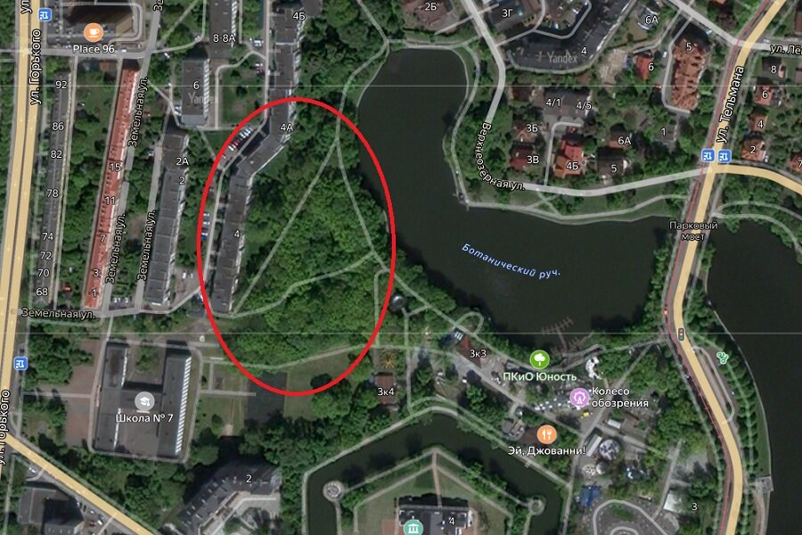 Территория благоустройства. Скриншот «Яндекс. Карт»