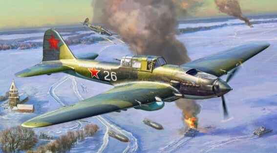Штурмовик Ил-2 с авиамотором АМ-38Ф, разработанным специально для этого самолета