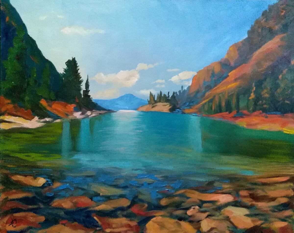 Горное озеро. Софья Хохолкова