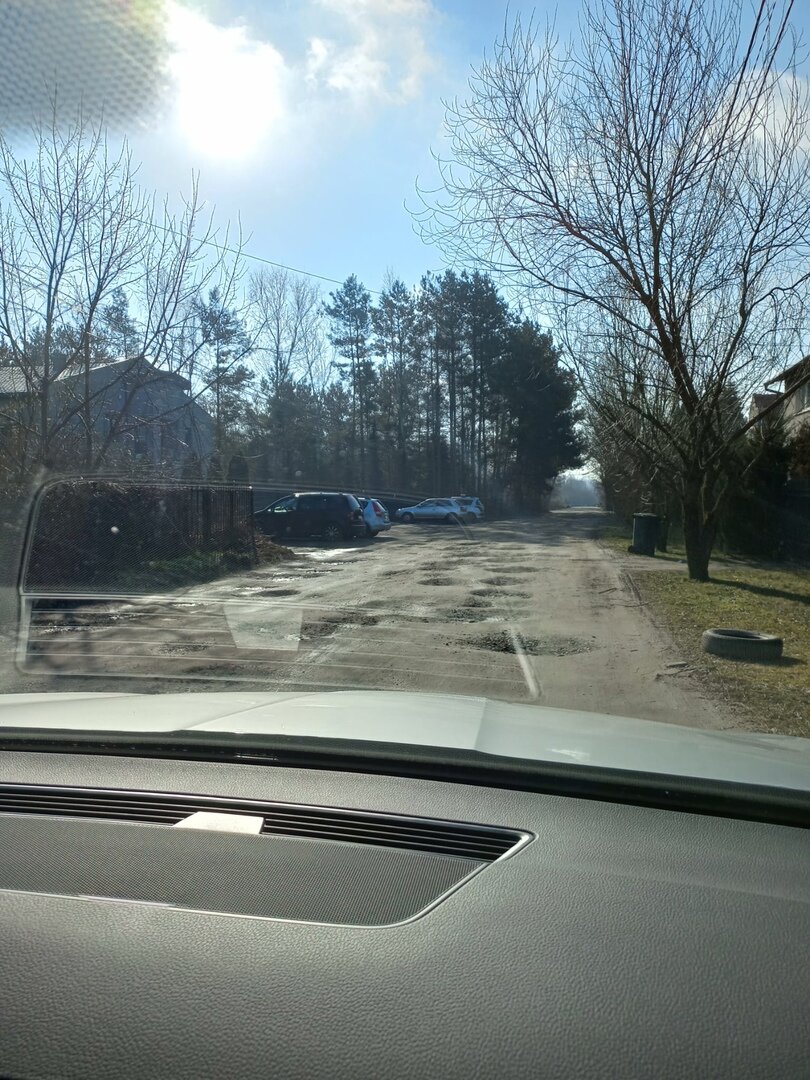 Состояние дороги на выезде города Лодзи