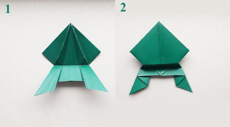 Как сделать прыгающую лягушку из бумаги поэтапно