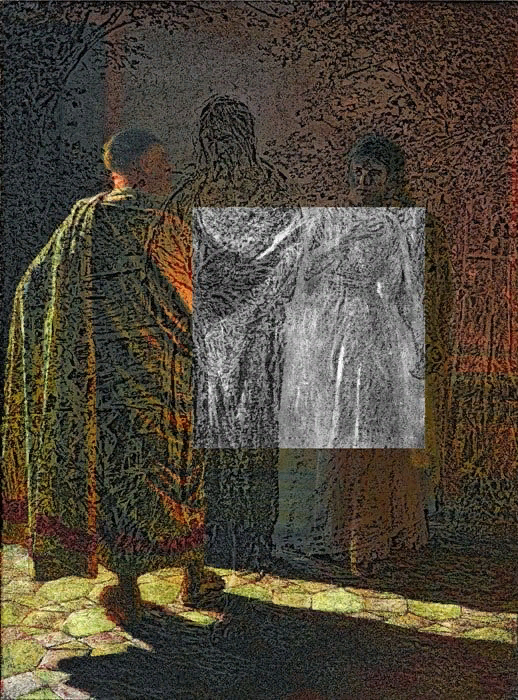 <прошло еще какое-то время, и Ге начал писать поверх новую картину>