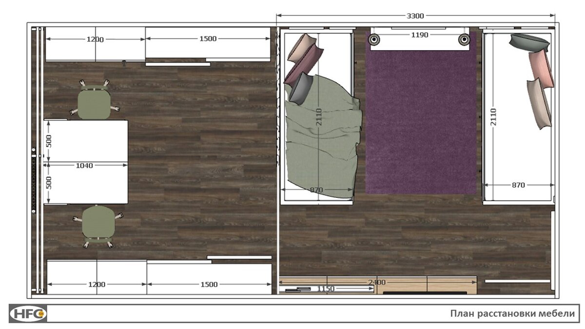 Экспресс-дизайн интерьера. Комната 20кв.м. Стоимость проекта 6000.-