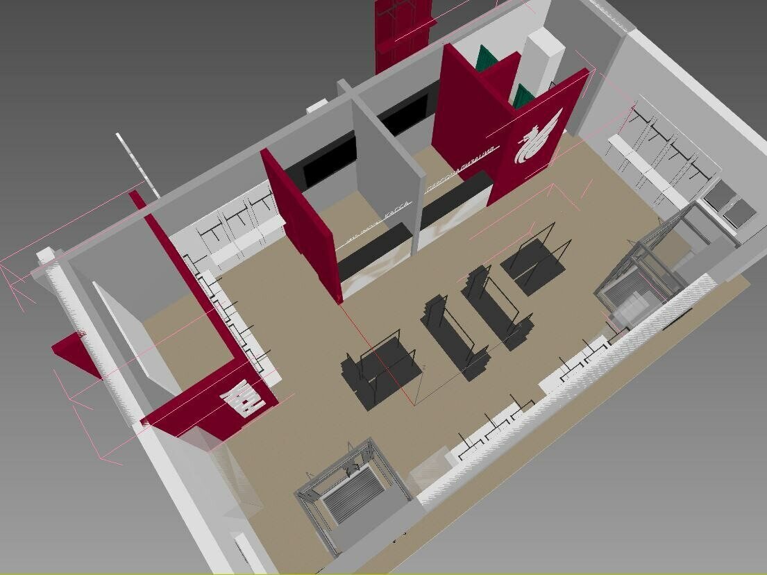 ​«Рубин» в августе планирует открыть фан-шоп в отдельном помещении у «Ак Барс Арены». Эскиз предоставлен футбольным клубом «Рубин»