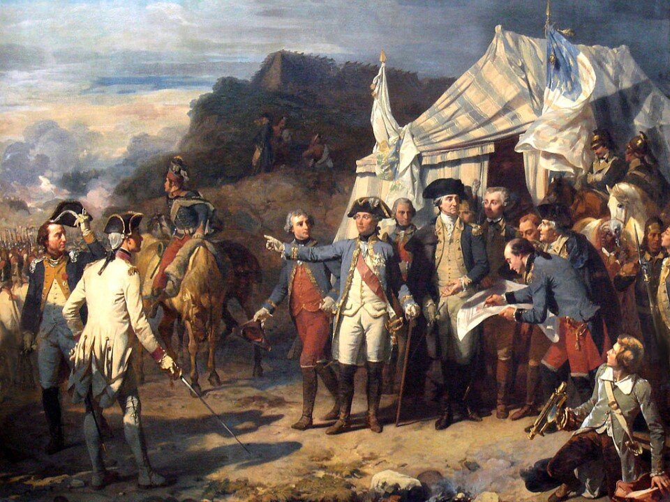 Вашингтон и Рошамбо перед осадой Йорктауна. Источник: ru.wikipedia.org