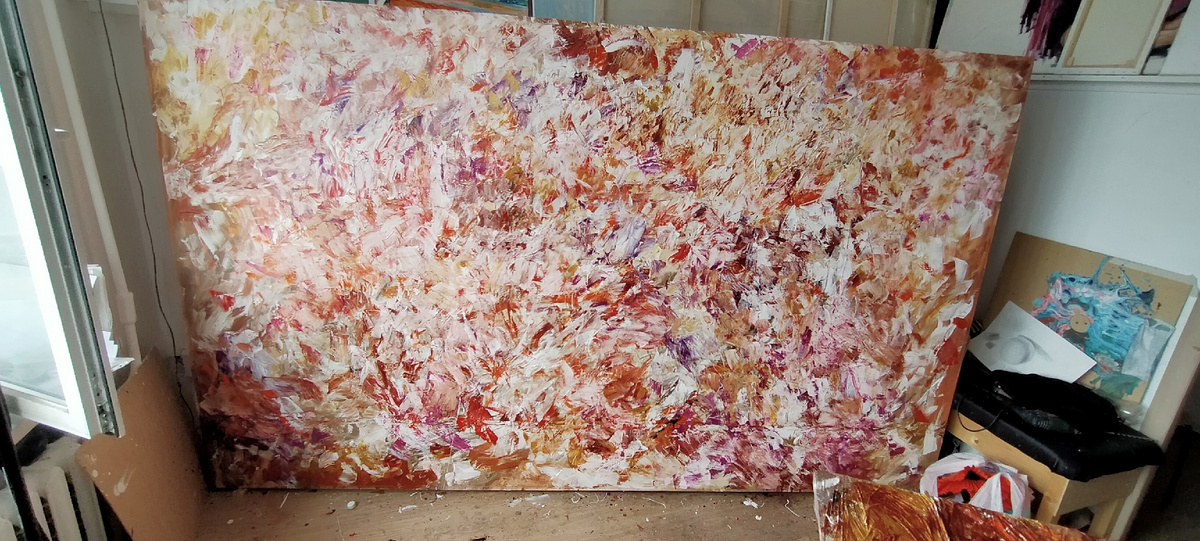 Работа 180/300 начало, пока еще в мастерской. Фото до правком. 