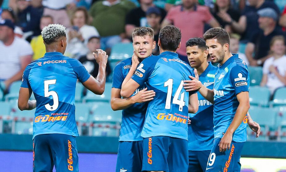    Футболисты «Зенита» празднуют гол в ворота «Црвены Звезды». Фото: ФК «Зенит»