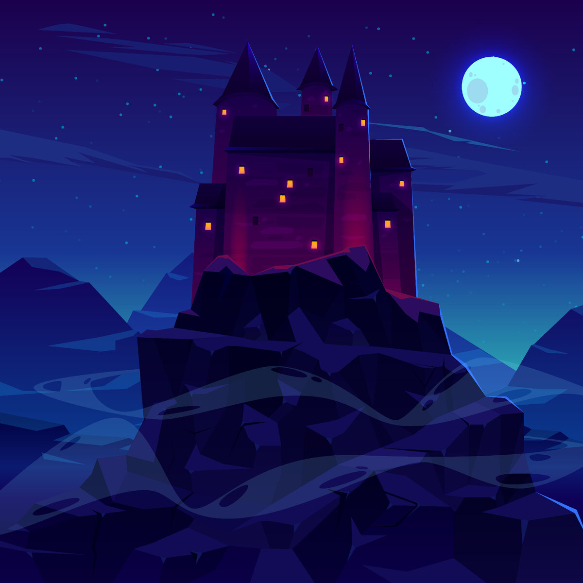 https://www.freepik.com/free-vector/mysterious-medieval-castle-with-stone-towers-spires_4758657.htm / Image by vectorpouch</a> on Freepik