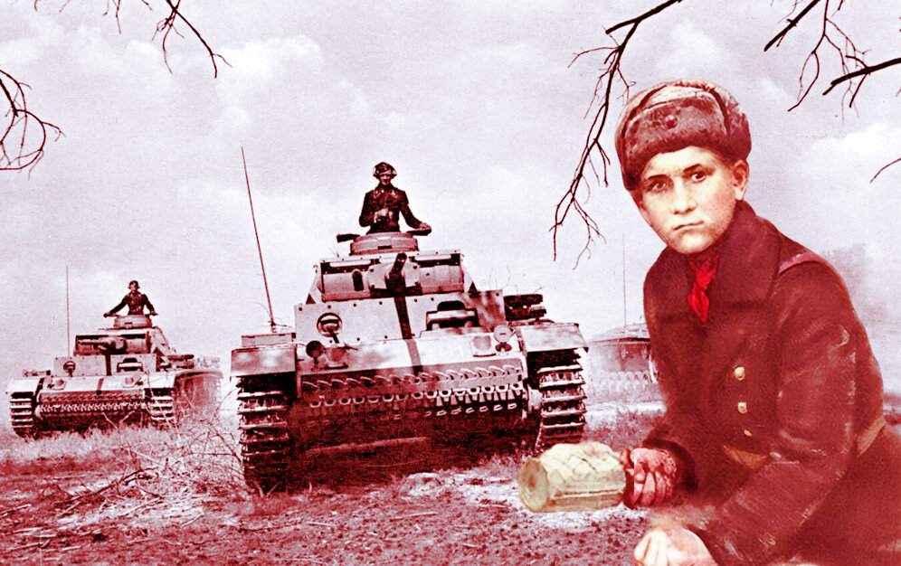 Пионер-герой, разведчик В. Волков.