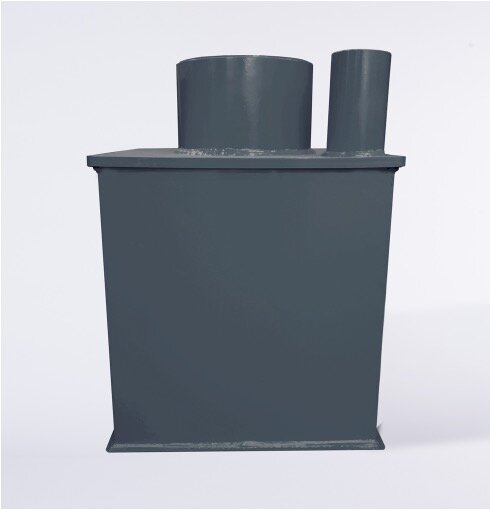 Сейф для устройства в полу с дополнительной трубой для пневнопочты