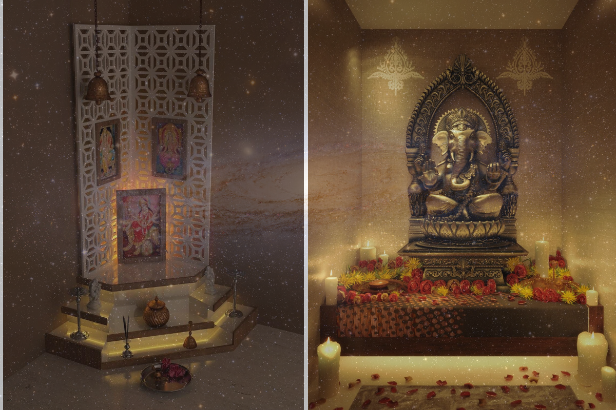 Домашний алтарь в индуизме.