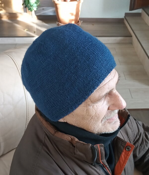 Двойная мужская шапка   Что придумала - то связала