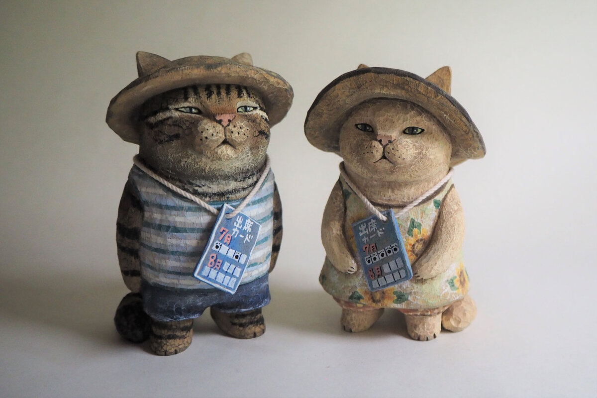 Любители и почитатели котиков, посвящаю этот пост вам :) Широ Мофусан (@shiro_mofusan) — японский художник, который создает милых и очаровательных кошек из дерева, уделяя особое внимание их мимике.-6-3