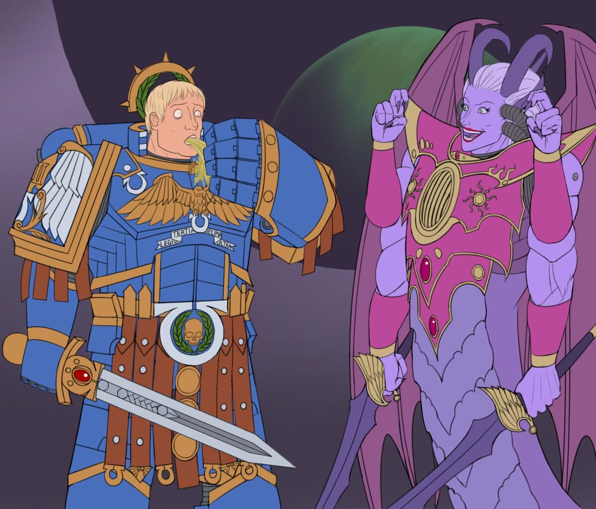 Собственно, где-то так он эту рану и получил...