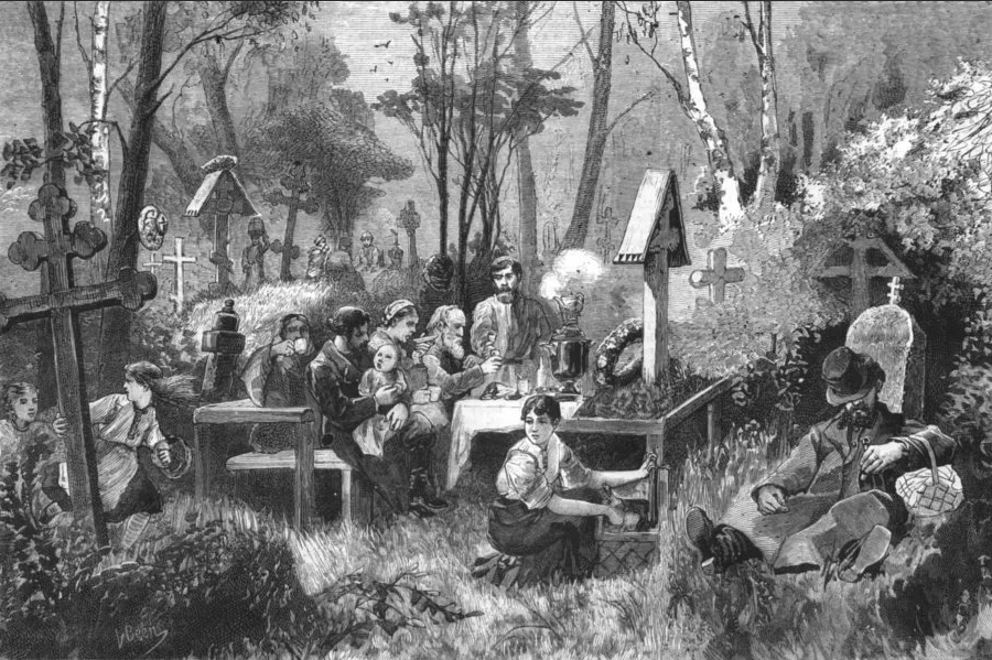 Семейное посещение кладбища