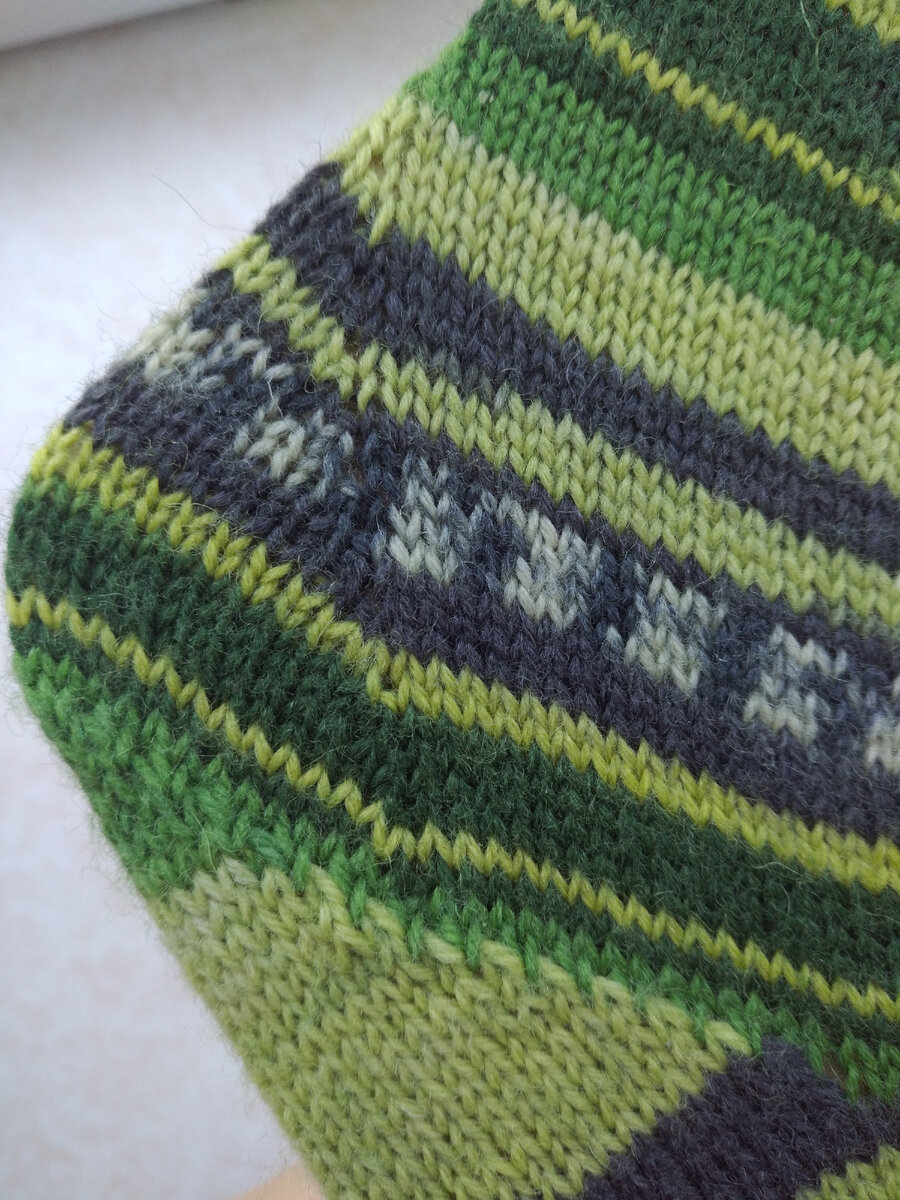 Я уже давно ищу способы вывязывания красивых прибавок - здесь пробовала из петли нижележащего ряда. Очень красиво получилось и малозаметно.