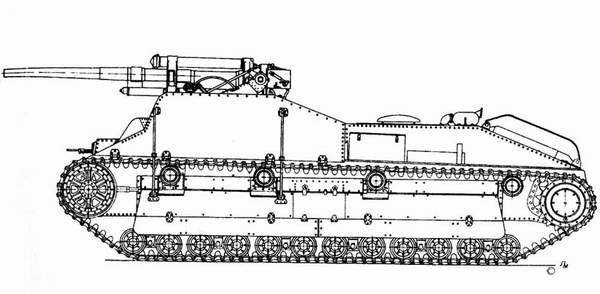 
САУ СУ-8 на шасси танка Т-28. Рисунок М. Павлова