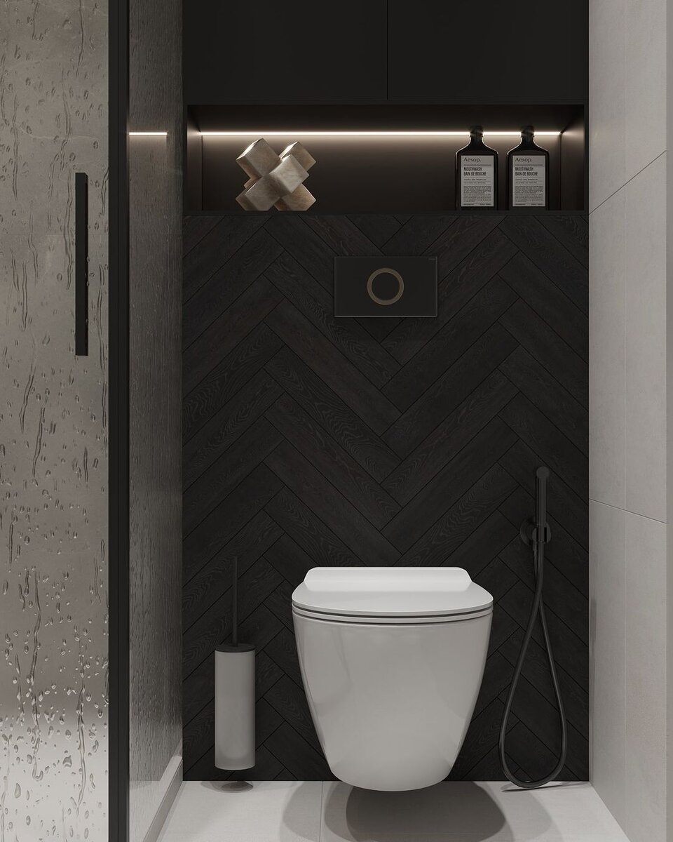 Маленький санузле площадью  3,3 кв.м.