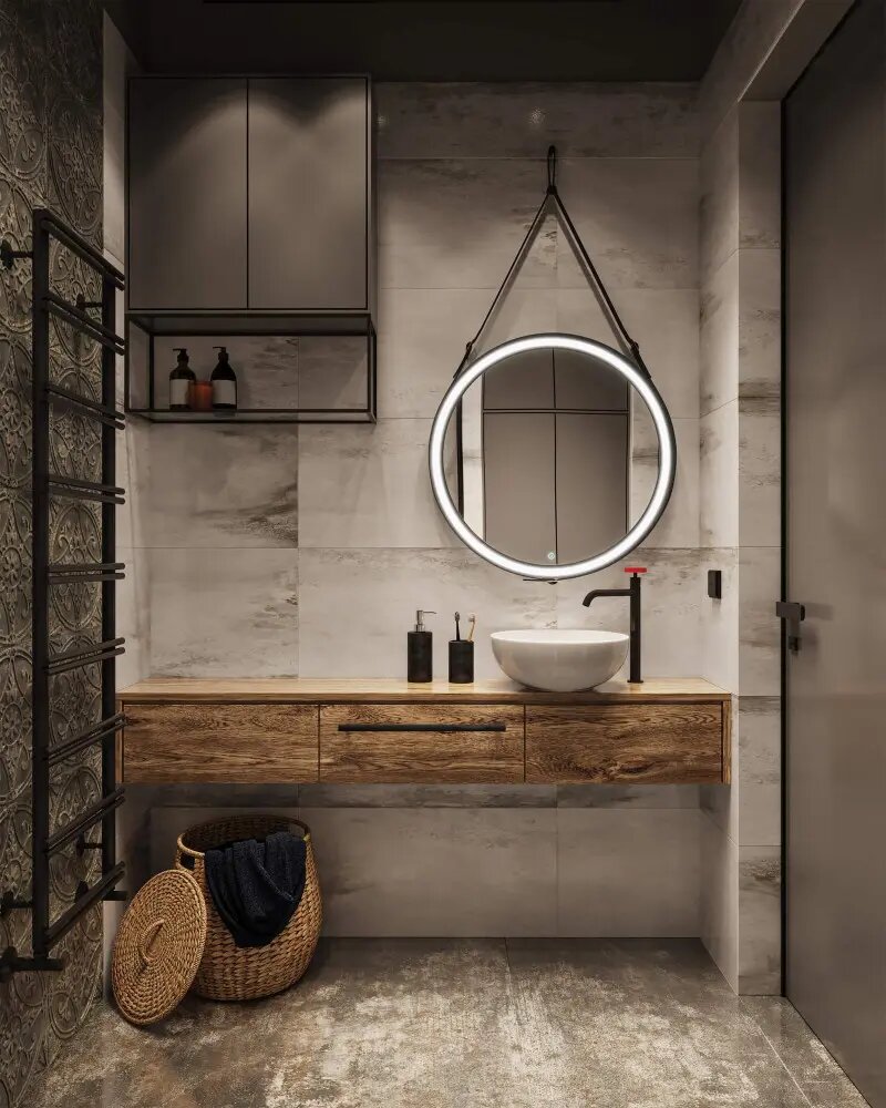 Прошлогодний тренд на крупноформатную плитку остался актуален для просторных помещений