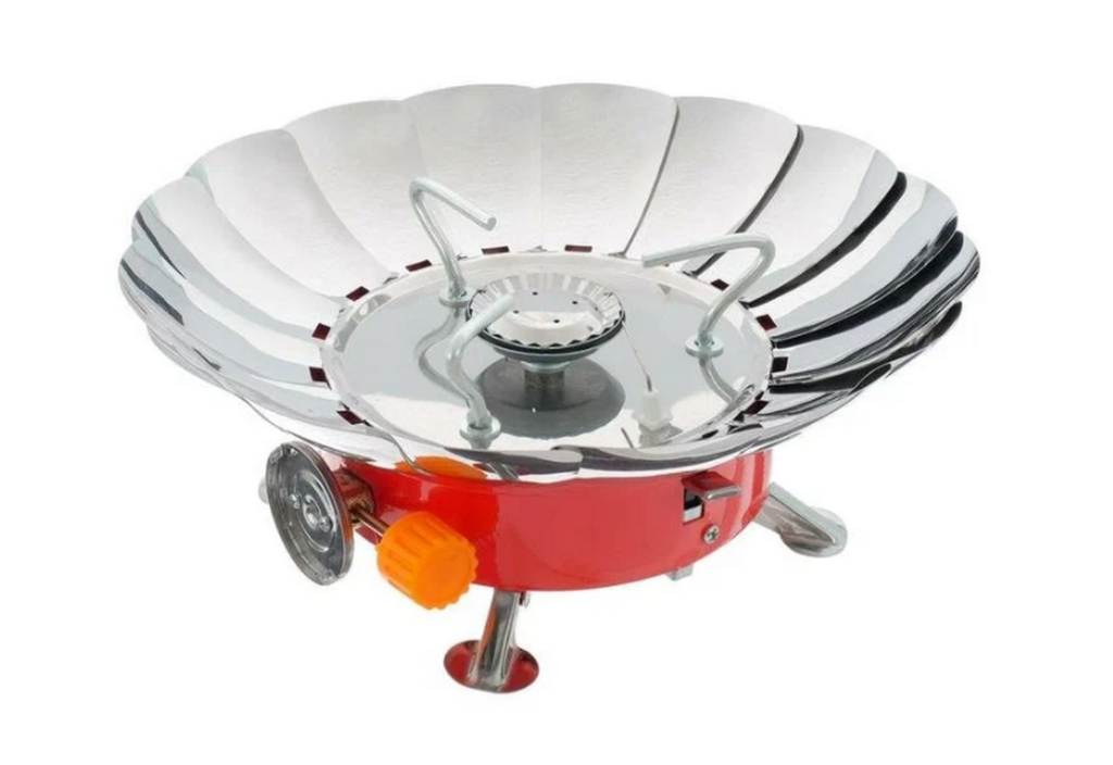 Плита портативная газовая, большая, с ветрозащитой