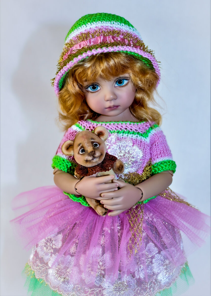 Куколка Little darling BJD, рост 33 см и мишка ростом 8 см, фото и работы автора