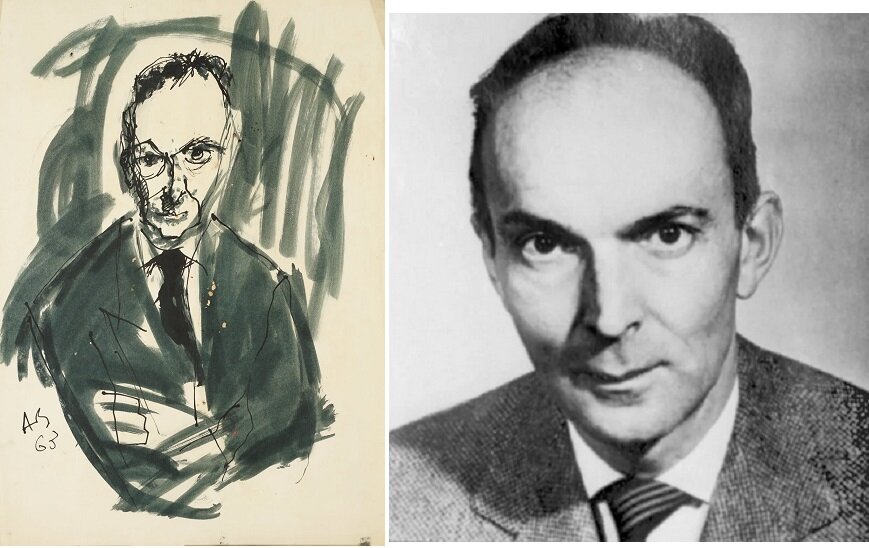 Зверев. Портрет Игоря Маркевича. 1963.